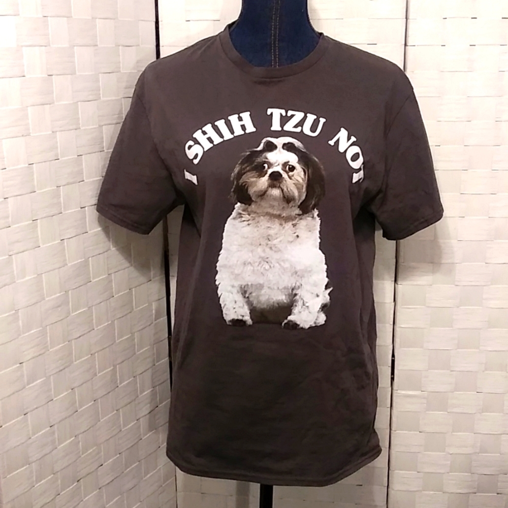 I Shih Tzu Not gray M tee shirt dog 💙🐕
